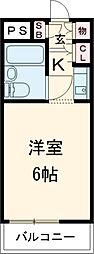 センチュリー田無南町 2階ワンルームの間取り