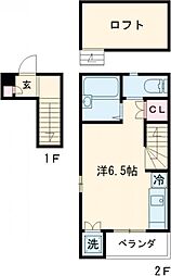 ＤＲＥＡＭ1 2階ワンルームの間取り