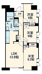 UURコート志木 10階3LDKの間取り