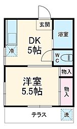 宝栄ハイツ根岸台 1階1DKの間取り