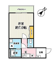 キャメル川越　都A 2階1Kの間取り