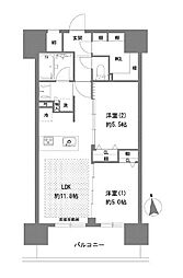ラグゼナ八王子横山町 7階2LDKの間取り