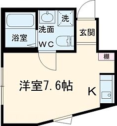 フォレスト西新井 101 1階ワンルームの間取り