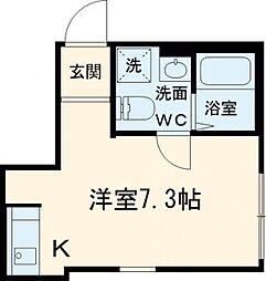 フォレスト西新井 2階ワンルームの間取り