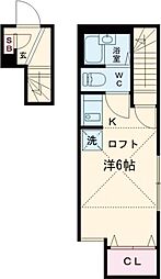 ウィンズ・パレ西落合 2階ワンルームの間取り