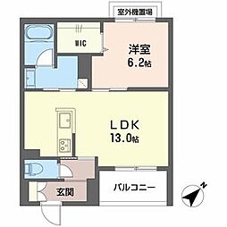 アルセア 3階1LDKの間取り