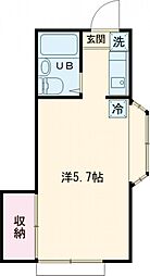 JR南武線 稲城長沼駅 徒歩5分の賃貸アパート 1階ワンルームの間取り