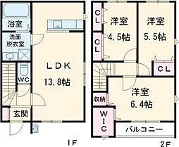 Ｔｗｉｎ　Ｔｅｒｒａｃｅ笠原 102 1階3LDKの間取り