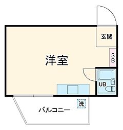 小野ビル 2階ワンルームの間取り