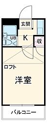 西武新宿線 入曽駅 徒歩22分の賃貸アパート 1階1Kの間取り