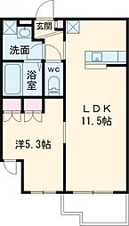 プラネッツ 1階1LDKの間取り