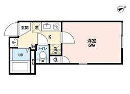 プロスペリティ北千住 1階1Kの間取り