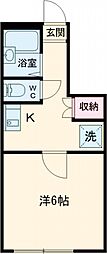 ハイステージ南雪谷 1階1Kの間取り