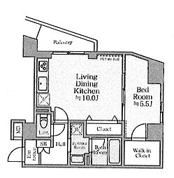 アイル　イマージュ押上イースト 4階1LDKの間取り
