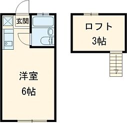セリュール小岩 1Ｂ 1階ワンルームの間取り