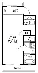 APPARTEMENT DE VILLE 3階ワンルームの間取り