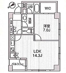 東京メトロ南北線 白金高輪駅 徒歩8分の賃貸マンション 6階1LDKの間取り