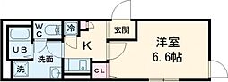イクシオ六月 103 1階1Kの間取り