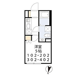 ｉｓＤ下高井戸 2階1Kの間取り