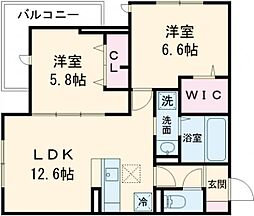 メゾンアーク西新井II 301 3階2LDKの間取り