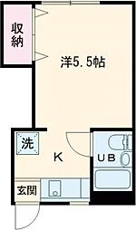金井荘 2階1Kの間取り