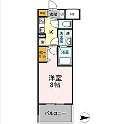 D-room早稲田 1Kの間取図画像