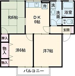 東京メトロ有楽町線 地下鉄成増駅 徒歩16分の賃貸アパート 2階3DKの間取り