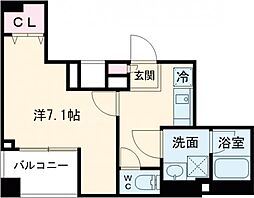 プレニーズ五反野MAXIV 10階1Kの間取り