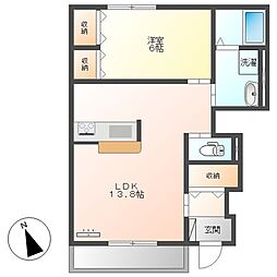 ラ・パッセ・デラ・メンテ 1階1LDKの間取り