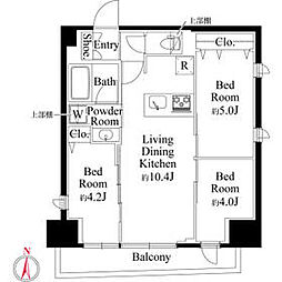CLK南千住 603 6階3LDKの間取り