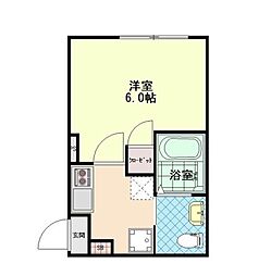 ルグレア八王子 303 3階1Kの間取り