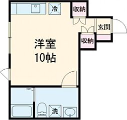エマージテラス練馬光が丘 1階ワンルームの間取り