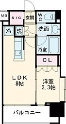 リリエンベルグ目白壱番館 8階1LDKの間取り