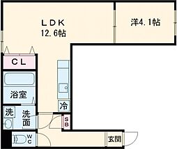 町田レジデンス 202 1階1LDKの間取り