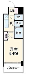 ディアレイシャス上前津 1Kの間取図画像
