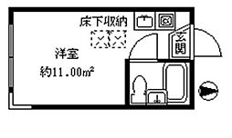 ライフピア沼袋I 1階ワンルームの間取り