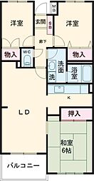 ニッセイパレス東小金井 2階3LDKの間取り