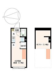 SLSG荒川町屋 103 1階ワンルームの間取り