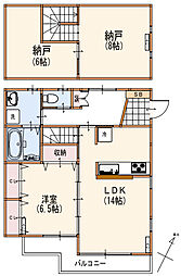 サンライズ山手 2階1SLDKの間取り