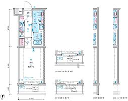 GENOVIA西川口 5階1Kの間取り