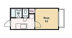 メイプルハイツ壱番館 208 2階1Kの間取り