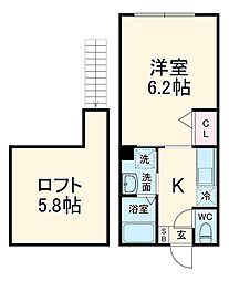 サニーサイド湘南深沢 1階1Kの間取り