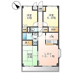 アーバンヒルズ相模野 2階3LDKの間取り