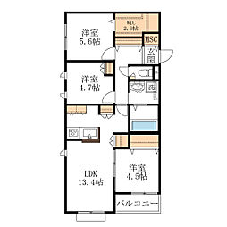 COCOON PLACE 3LDKの間取図画像