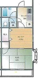 幕張本郷ハイツ 2階2Kの間取り