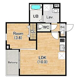ジーメゾン北名古屋徳重ミソーレ 305 3階1LDKの間取り