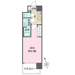 リヴェント玉造 1207 12階1Kの間取り