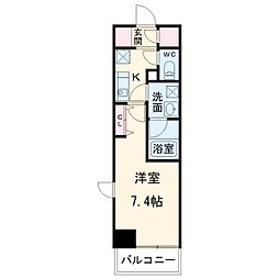リヴシティ世田谷上馬 1Kの間取図画像