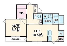アズコンフォート 1LDKの間取図画像