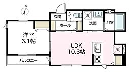 アズコンフォート 1LDKの間取図画像